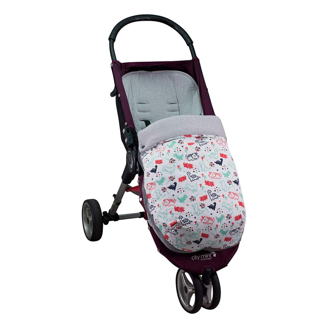 JYOKO Kids Fusssack für Kinderwagen kompatibel mit Baby Jogger City Mini (Baumwolle, Dino Party) BAU