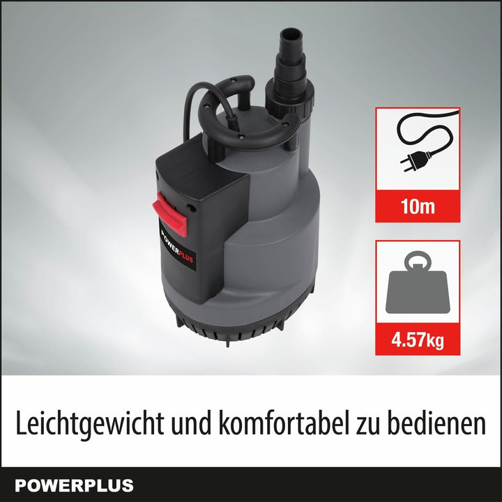 Powerplus Elektrische Wasserpumpe POWEW67920-750 W Tauchpumpe, Maximaltemperatur 35°C und Fördermeng