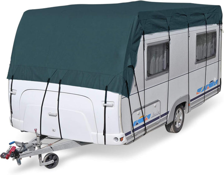 Wohnwagen & Wohnmobil Schutzdach | 8 x 3 m | vierlagig | wintertauglich | Midnight Olive, 8 x 3 m