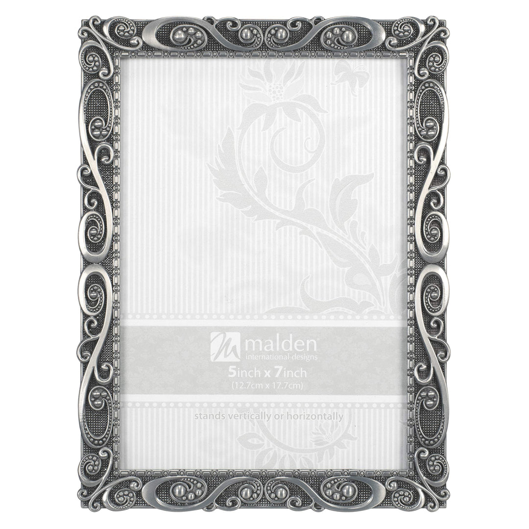 Malden International Designs 5371-57 Morgan Metall-Bilderrahmen, 12,7 x 17,8 cm, silberfarben 5x7, 5