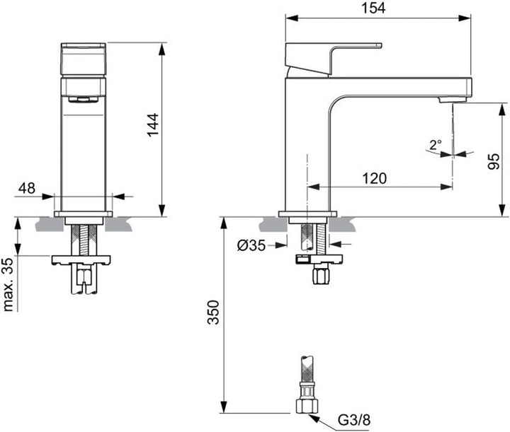 Ideal Standard A7103AA Waschtischarmatur, Chrom