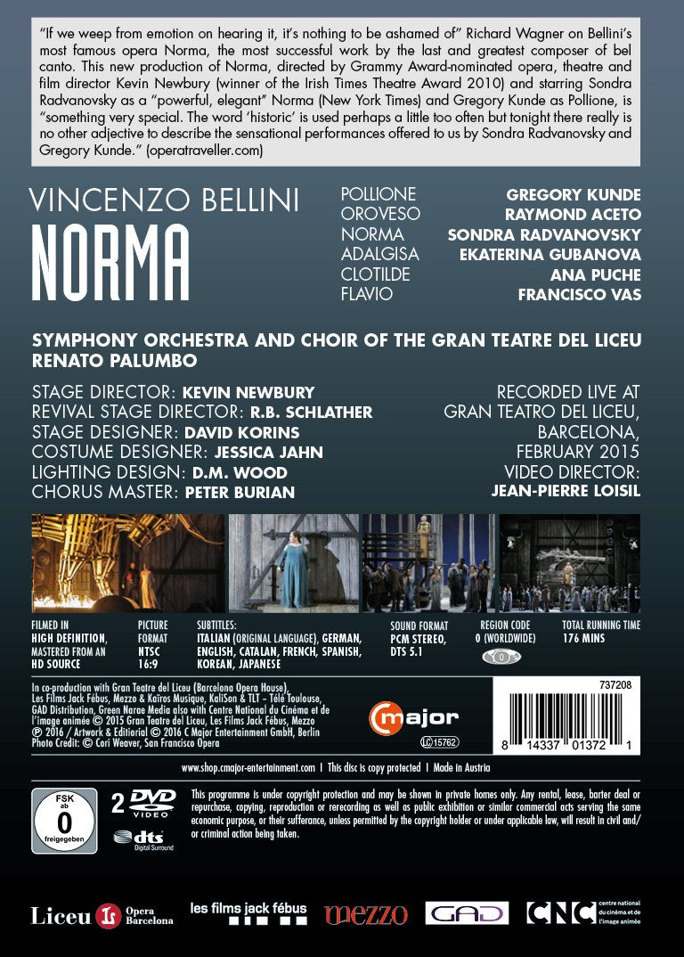 Bellini: Norma (Gran Teatre del Liceu, 2015), DVD