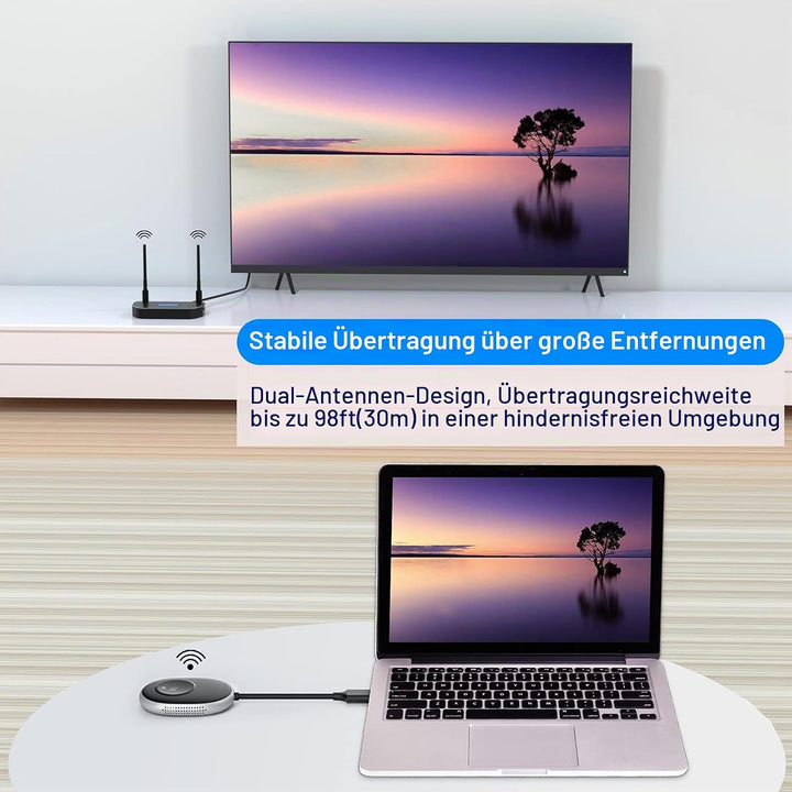 SEMZHENG Kabelloser HDMI Sender und Empfänger(HDMI-Typ A), Wireless HDMI Transmitter and Receiver fü