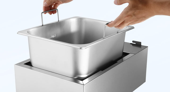 Fritteuse mit Korb 10L/12,7QT 2500W Elektrische Fritteuse 0,8mm Edelstahl Verdickt Arbeitsplatte Öl