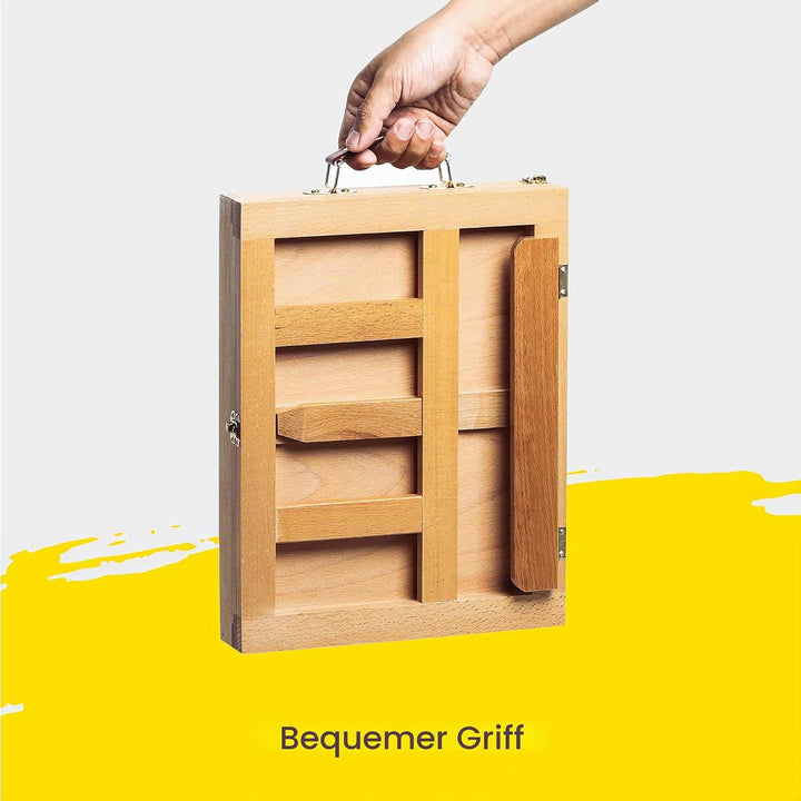 Tischstaffelei Holz Staffelei Tisch Malkoffer 34x26cm Buchenholz Zeichenbrett Workstation zu bemalen
