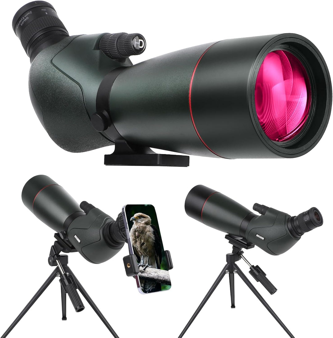 Spektive für Zielschiessen - HD Spektiv mit Stativ Tragetasche & Smartphone Halterung - BAK4 Spektiv