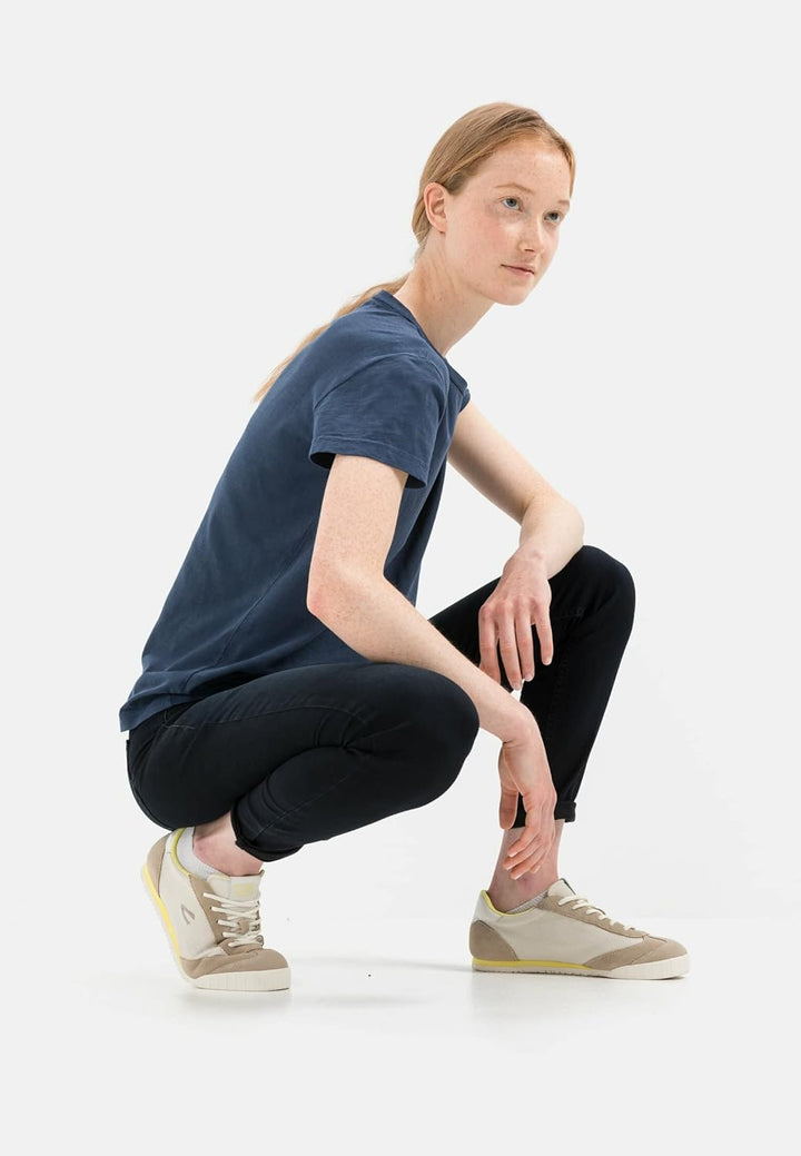 camel active Damen Kurzarm T-Shirt aus Organic Cotton S Dunkelblau, S Dunkelblau