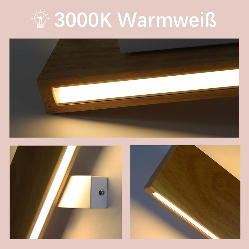 ZMH LED Wandleuchte innen Wandlampe - 32CM Holz Modern Flurlampe Up und Down Design Treppenhauslampe