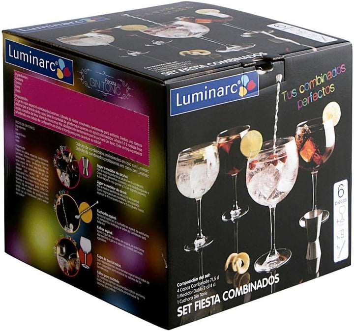 Luminarc Fiesta Combinados Cocktail-Set, 6 Teile Durchsichtig, Durchsichtig