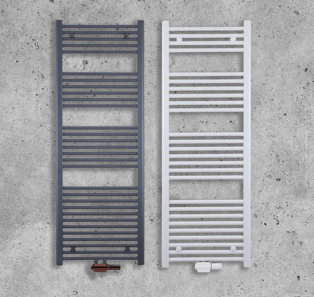 MC Heat Premium Badheizkörper (600x800 mm Anthrazit) - Handtuchheizkörper - Handtuchwärmer mit Mitte