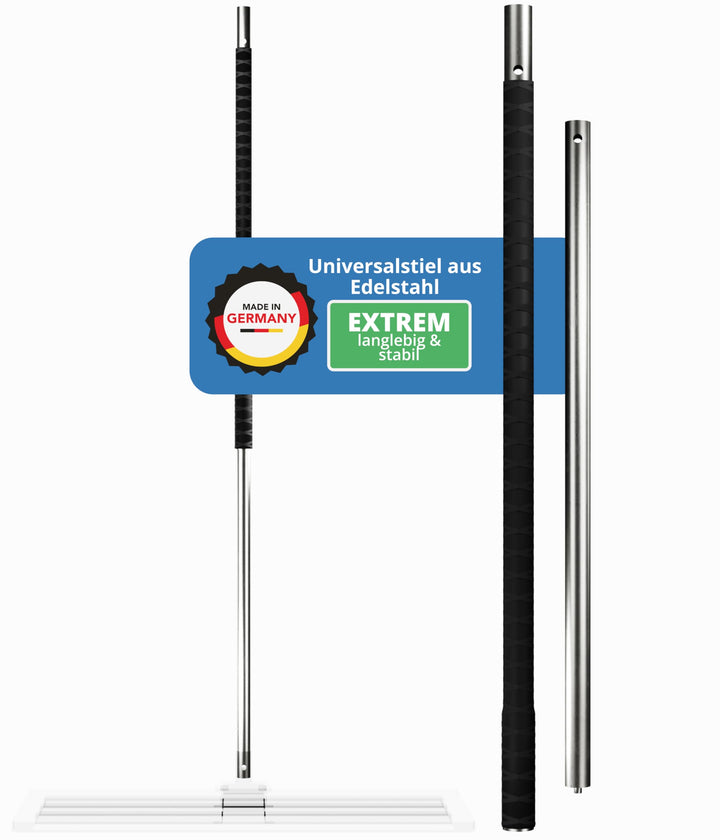 Universalstiel aus Edelstahl - Langlebig & Zerlegbar - Rutschfester Griff - Perfekt für Gartengeräte