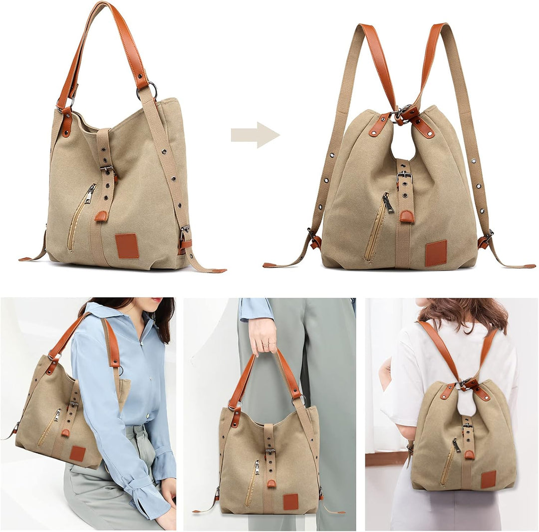 FANDARE Handtasche Damen Umhängetaschen Canvas Schultertasche Rucksack Strandtasche Schultertasche f