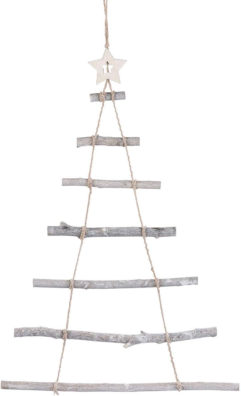 Britesta Weihnachtsdeko: 2 Deko-Holzleitern in Weihnachtsbaum-Form zum Aufhängen, 48 x 78 cm (Deko W