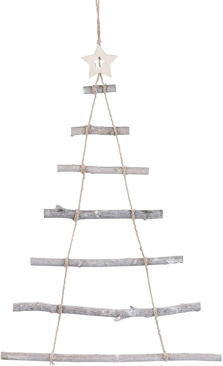 Britesta Weihnachtsdeko: 2 Deko-Holzleitern in Weihnachtsbaum-Form zum Aufhängen, 48 x 78 cm (Deko W