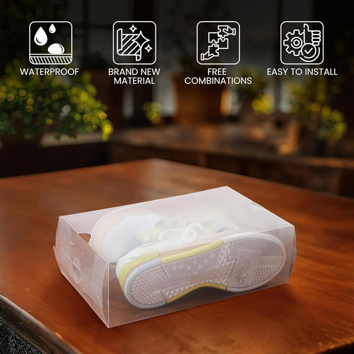 Kurtzy Schuhbox Transparent Plastik Aufbewahrungsbox Schuhe (10Stk) – Damen, Herren, Kinder Schuhbox