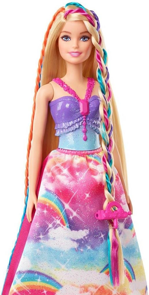 Barbie GTG00 - Dreamtopia Flechtspass Prinzessin Haarstyling Puppe mit Zubehör, Geschenk für Kinder