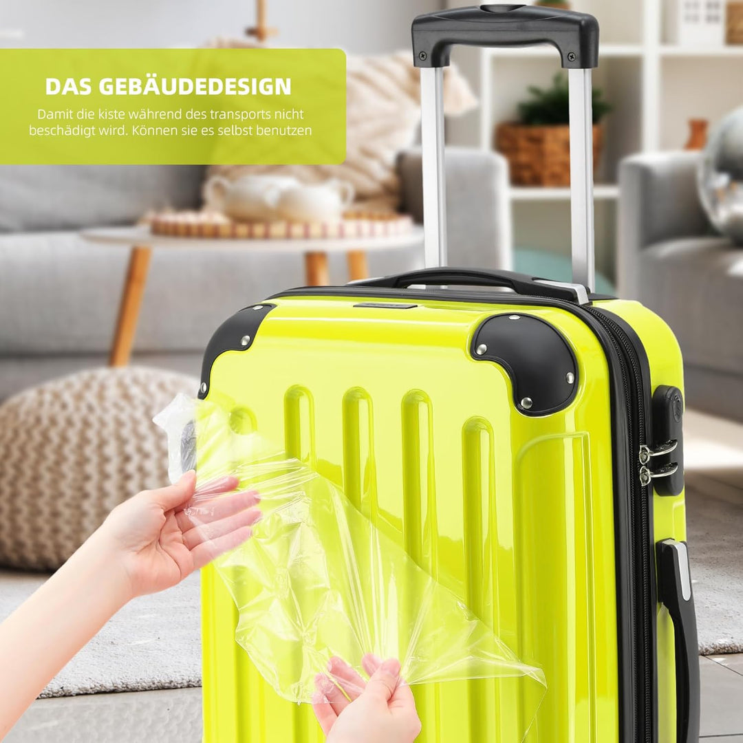 BEIBYE- 3er Kofferset Hartschalen-Koffer Reisekoffer Trolley Rollkoffer Set Reisekofferset