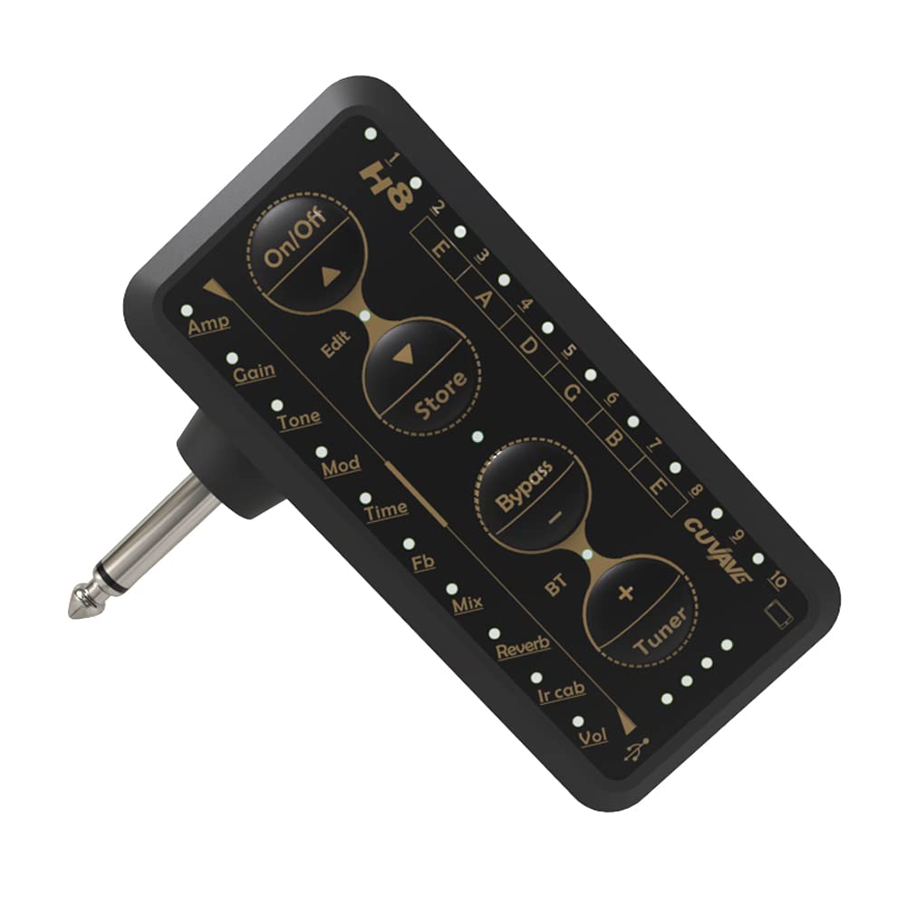 M-Vave H8 - Kopfhörerverstärker für Gitarre, eingebaute Effekte, Akku, Instrumenteneingang und Bluet