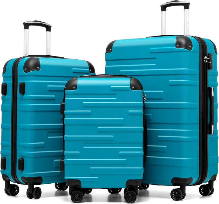 COOLIFE Hartschalen-Koffer Rollkoffer Reisekoffer Vergrösserbares Gepäck (Nur Grosser Koffer Erweite