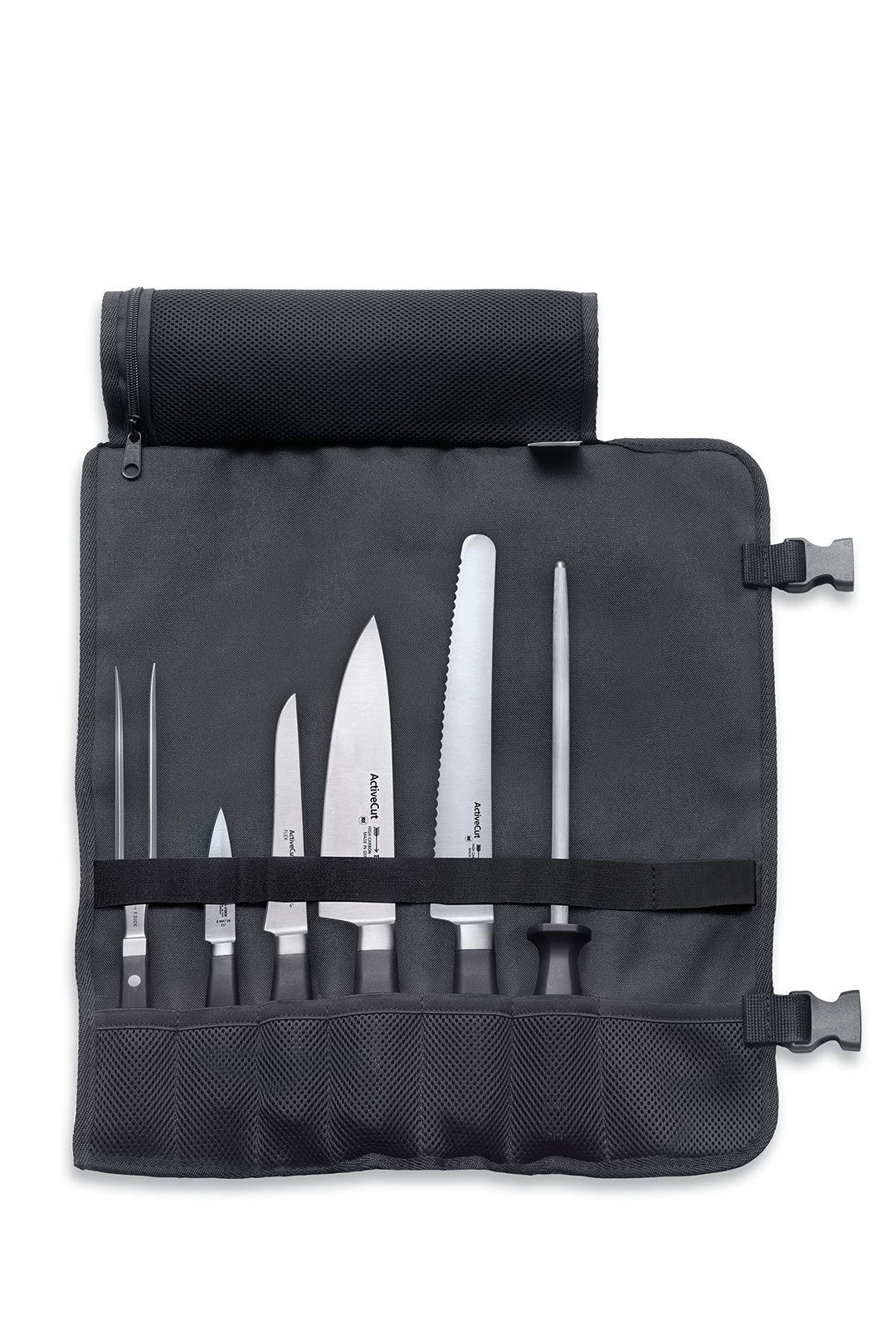 F. DICK ActiveCut Messer-Set 6-teilig inkl. Rolltasche (Küchenmesser / Officemesser inkl. Wetzstahl