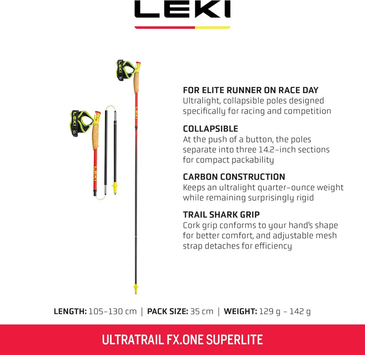 Leki Ultratrail FX.One Superlite Trailrunningstöcke 110CM neonpink-neonyellow-natural, 110CM neonpin