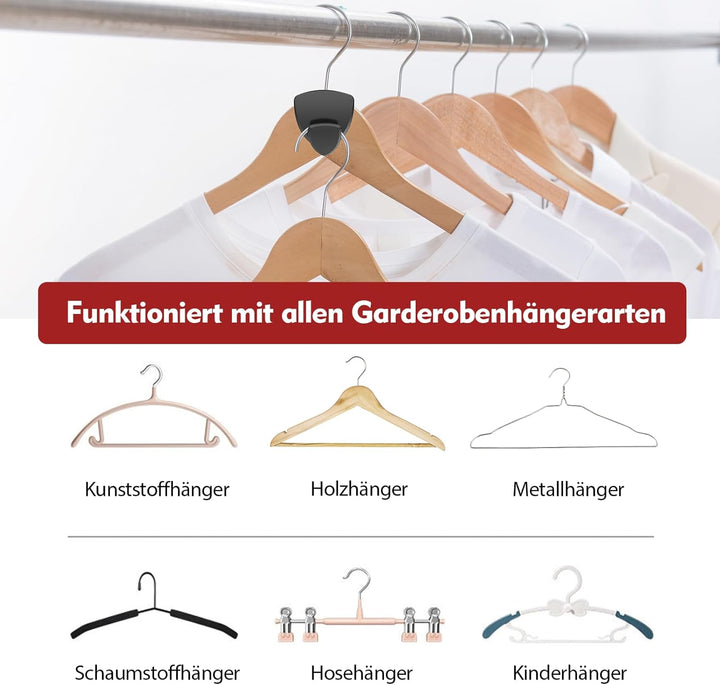 Kleiderbügel Platzsparend 100 Stück - Schwerlast Organizer bis 20KG | Stabile platzsparende Kleiderb