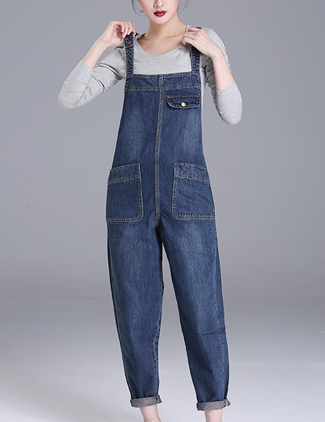 Damen Casual Loose Denim Latzhose Bib Verstellbare Jean Overalls Romper Jumpsuit Harem Hosen, S Dunk