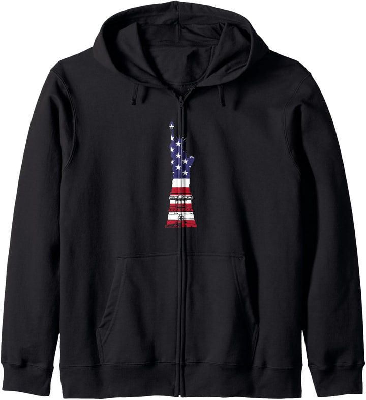 Freiheitsstatue Amerikanische Flagge Kapuzenjacke