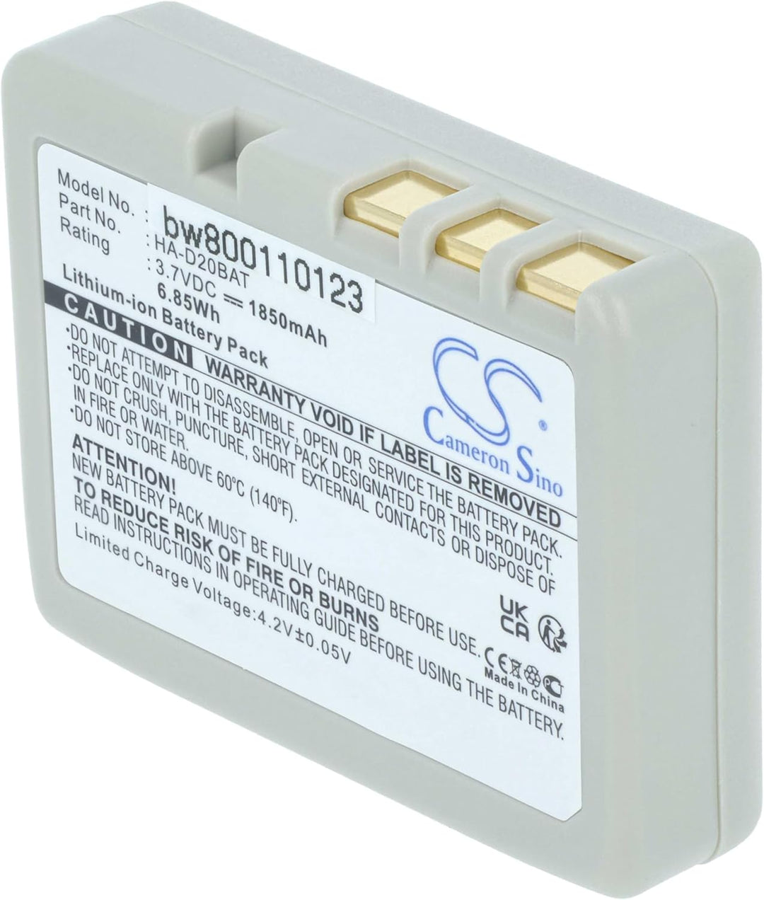 vhbw Akku Ersatz für Casio HA-020LBAT | CA60L4-G, HA-D20BAT-A, CA60L1-G, HA-D20BAT für Barcodescanne