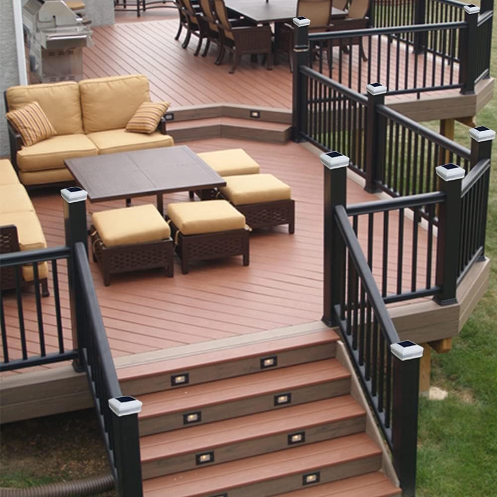 FVTLED 1er Solar Zaunbeleuchtung Pfostenkappe für Mehrere Grössen 7x7,8x8,9x9,10x10 Standardpfosten