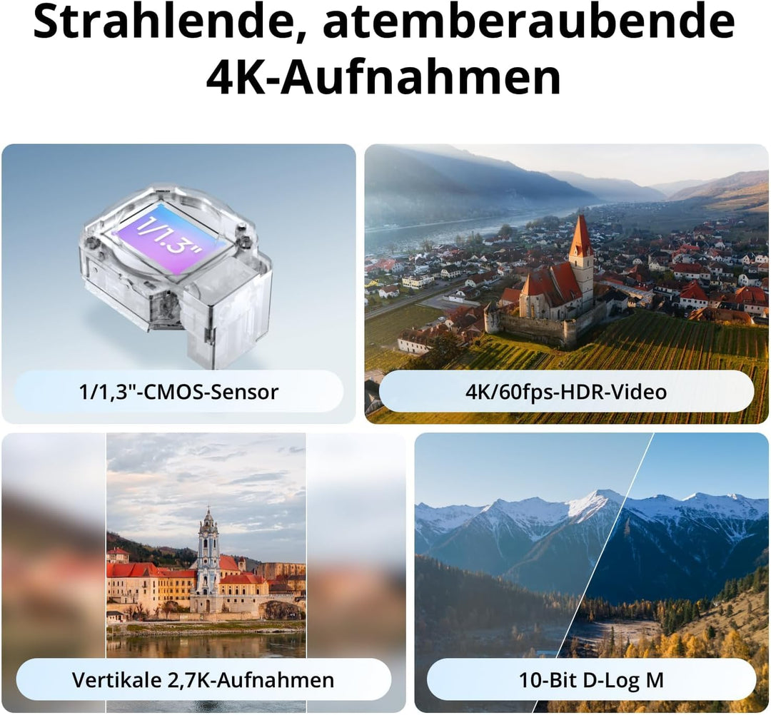 DJI Flip (RC 2 Fernsteuerung mit Bildschirm) – Mini Drohne mit Kamera 4K für Kinder, unter 249g, Fol