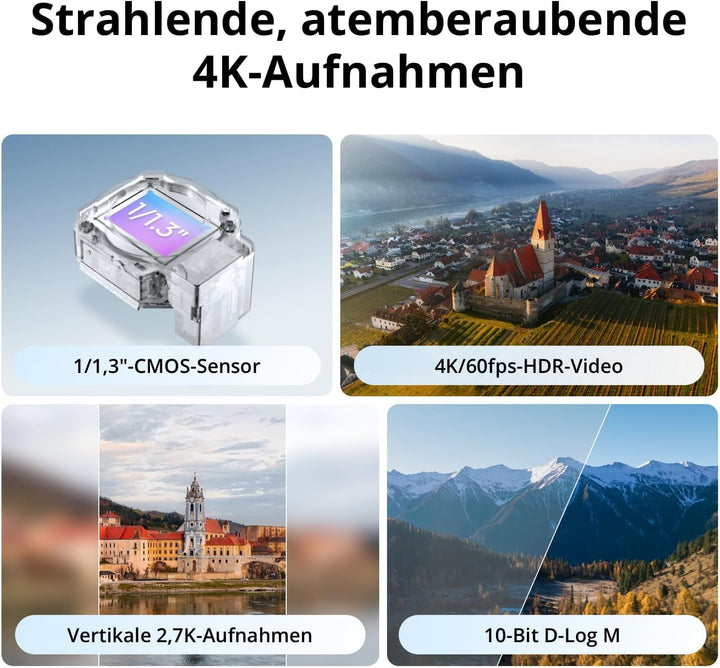 DJI Flip (RC 2 Fernsteuerung mit Bildschirm) – Mini Drohne mit Kamera 4K für Kinder, unter 249g, Fol