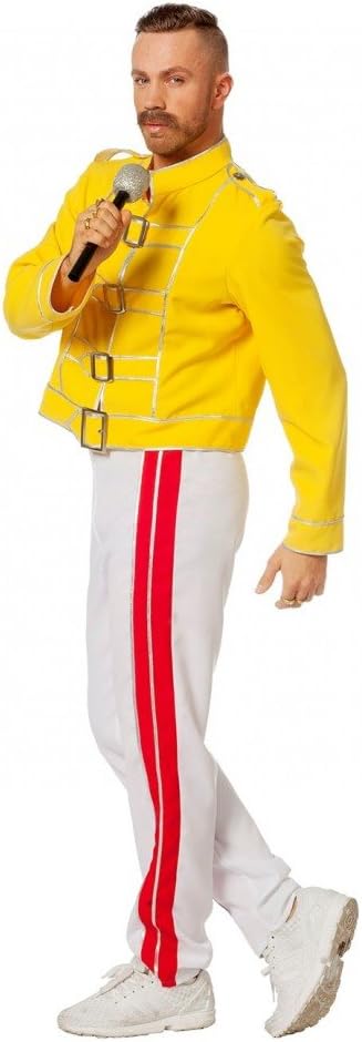 shoperama King Freddie Deluxe Herren Kostüm Rockstar Jacke und Hose Mercury Freddy Sänger Topqualitä