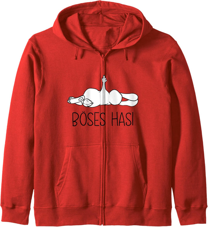 Böser Hase Kaninchen Mittelfinger Böses Hasi Kapuzenjacke