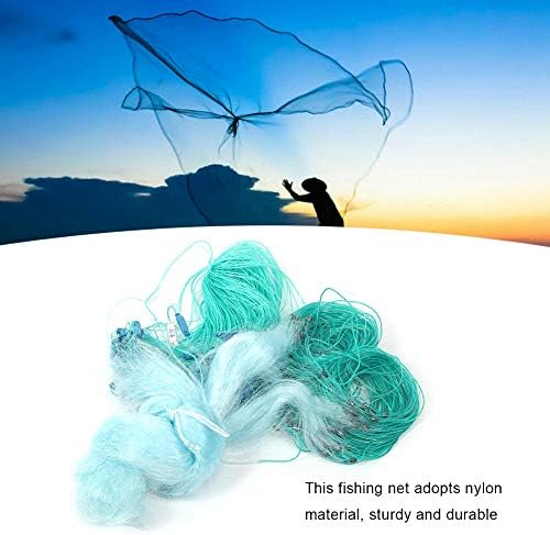 Pssopp Fischernetz 1,5 m x 50 m Nylon Tragbares Wurfnetz Monofilament Wurfnetz Angelnetz zum Fischen