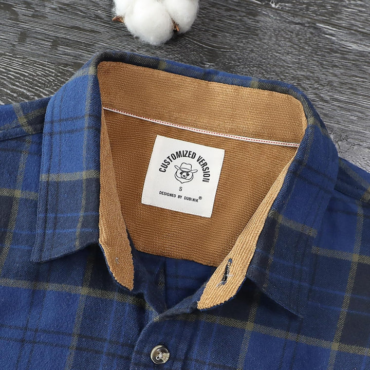 Dubinik® Flanellhemd Herren Button Down Kariert Baumwollhemd Freizeithemd Hemd Herren Langarm mit Zw