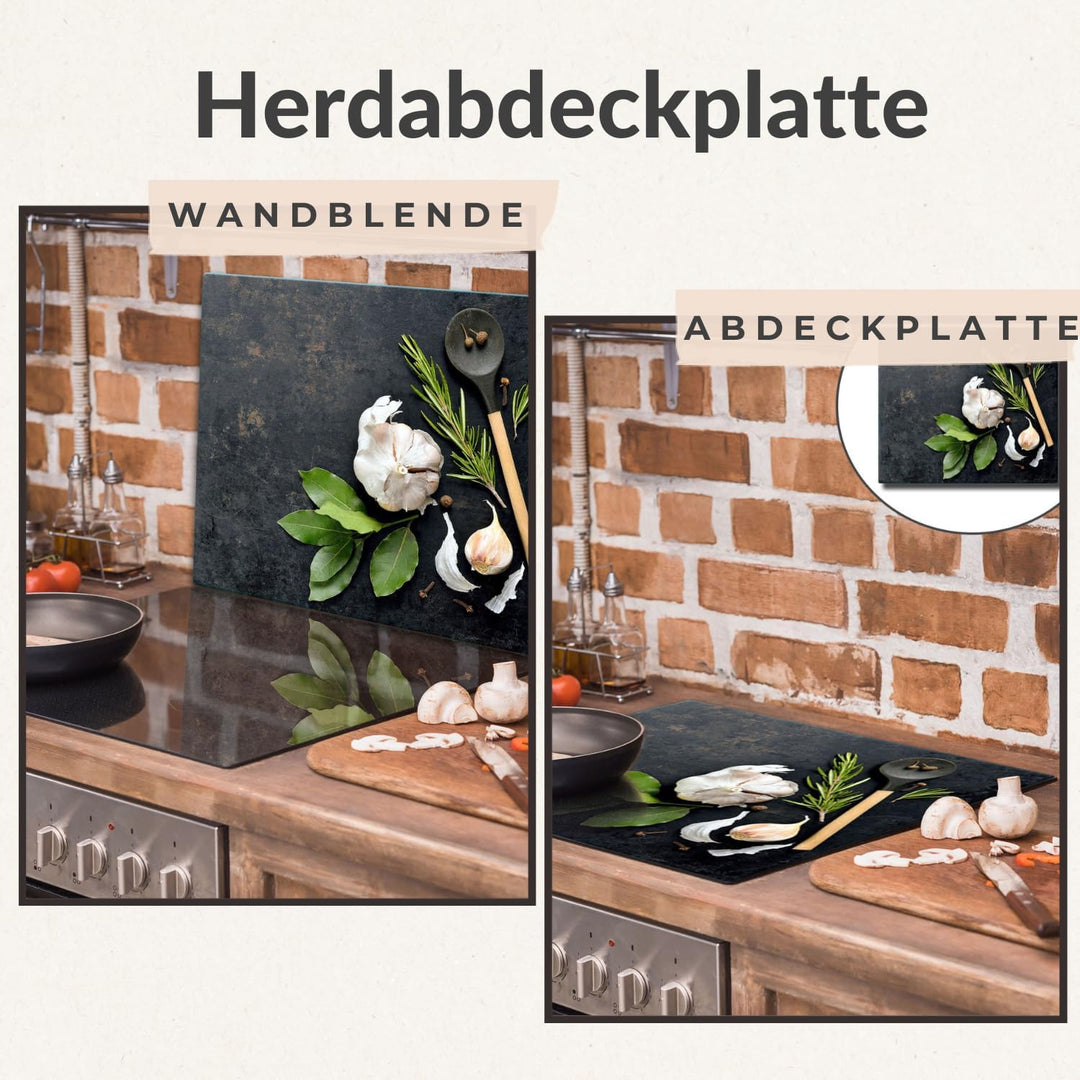 TMK ArtDeko Herdabdeckplatte 1 Teilig 60x52 cm - Spritzschutz Herdabdeckung – Herdschutz aus Sicherh