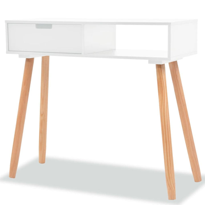vidaXL Pinienholz Massiv Konsolentisch Tisch Schreibtisch Konsole Ablagetisch Weiss, Weiß