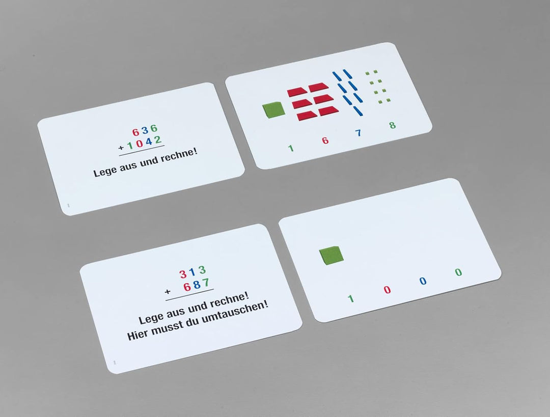 Arbeitskartei mathematischen Würfel 100 Karten, Montessorimaterial z. Freiarbeit am Würfelmaterial