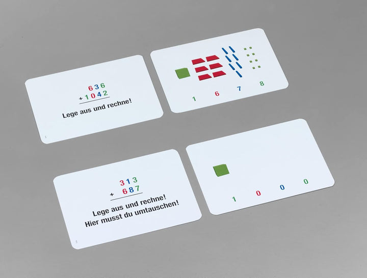 Arbeitskartei mathematischen Würfel 100 Karten, Montessorimaterial z. Freiarbeit am Würfelmaterial