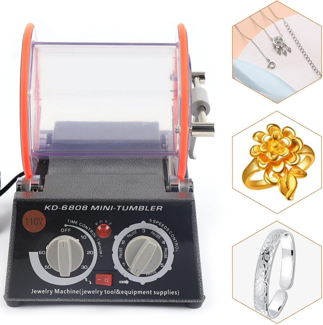 Poliermaschinen Poliertrommel, 60W Schmuck Poliermaschine, Rotationspolierer Poliermaschine, Schmuck