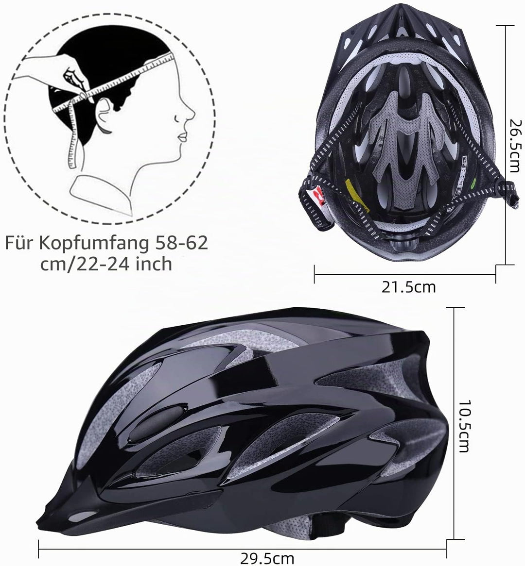Shinmax Fahrradhelm,Fahrradhelm Herren Damen mit Visier Abnehmbarer EPS Körper+PC Schale MTB Mountai