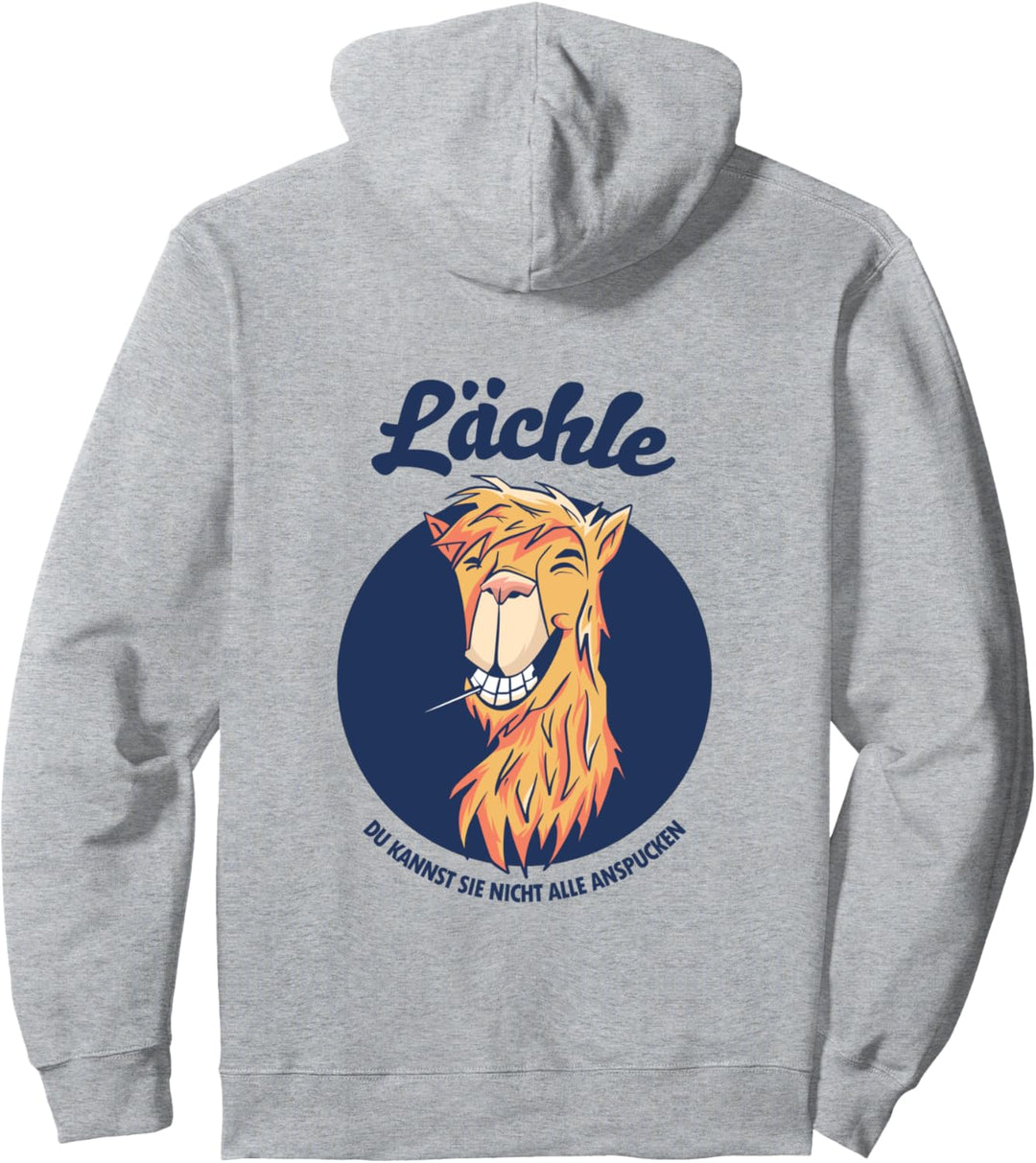 Alpaka Spruch Lächle! Du kannst Sie nicht alle anspucken Pullover Hoodie