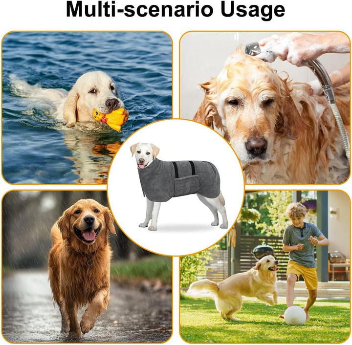 Hunde Bademantel, Hundebademantel Mittelgrosse Hunde, Hund Bademantel mit Klettverschluss, Hundehand