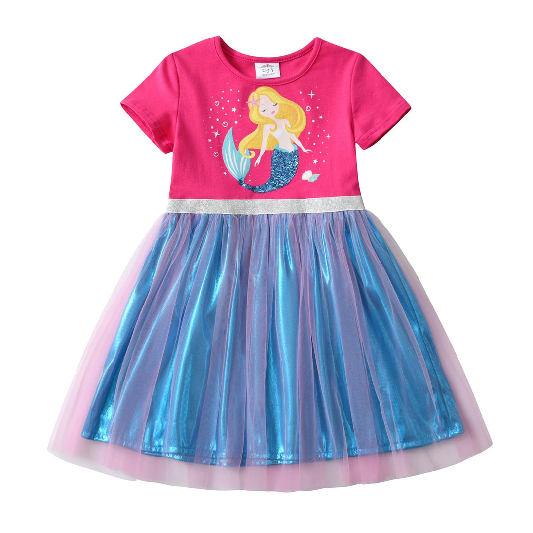 DXTON Mädchen Einhorn Kleider Prinzessin Kleid Party Geburtstag Ferien Baby Kleid Gr. 90-130 Rosash8