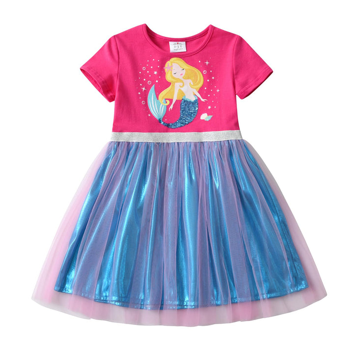 DXTON Mädchen Einhorn Kleider Prinzessin Kleid Party Geburtstag Ferien Baby Kleid Gr. 90-130 Rosash8