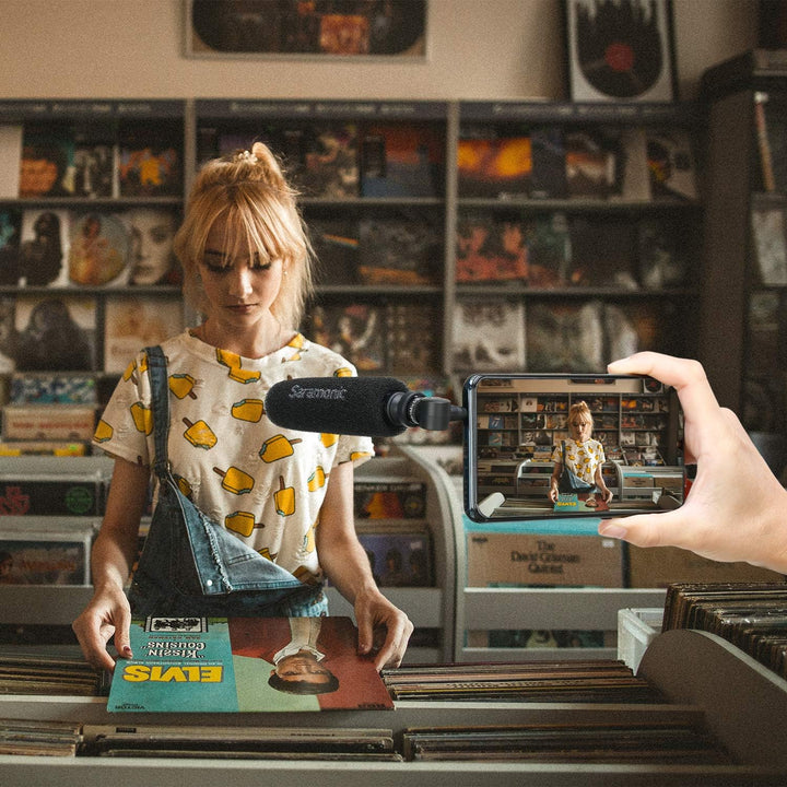 Saramonic Unidirectional Plug Play iPhone Microphone, Kompaktes Richtmikrofon für iOS-Geräte Vlog, P