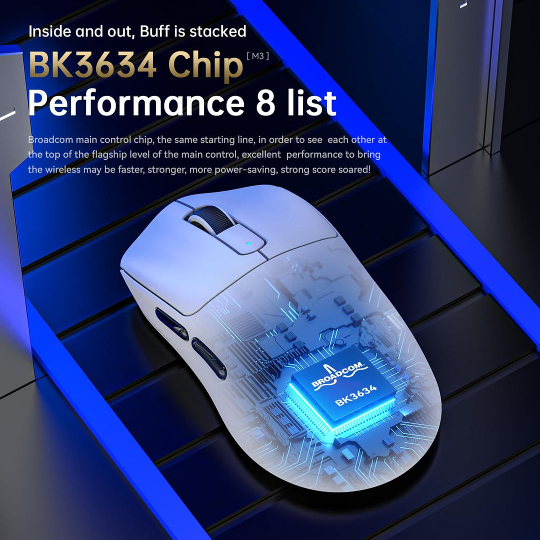 MAMBASNAKE M3 39g Superlight Mouse, PixArt PAW3395PRO Gaming Sensor, BT/2.4G Wireless/Wired Gaming M