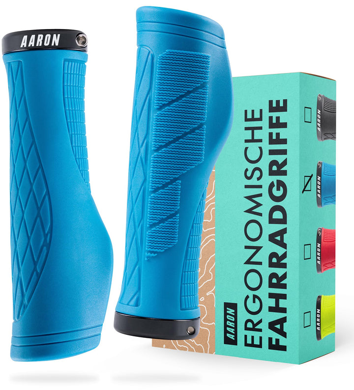 AARON Fit Fahrradgriffe mit dämpfender Auflagefläche - ergonomische Lenkergriffe aus rutschfestem Gu