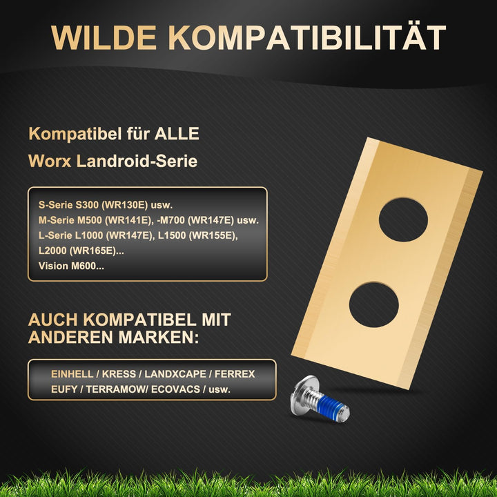 36 Stück Ersatzklingen Kompatibel für ALLE Worx Landroid, LandXcape, Einhell, Dreame, Mova Mährobote